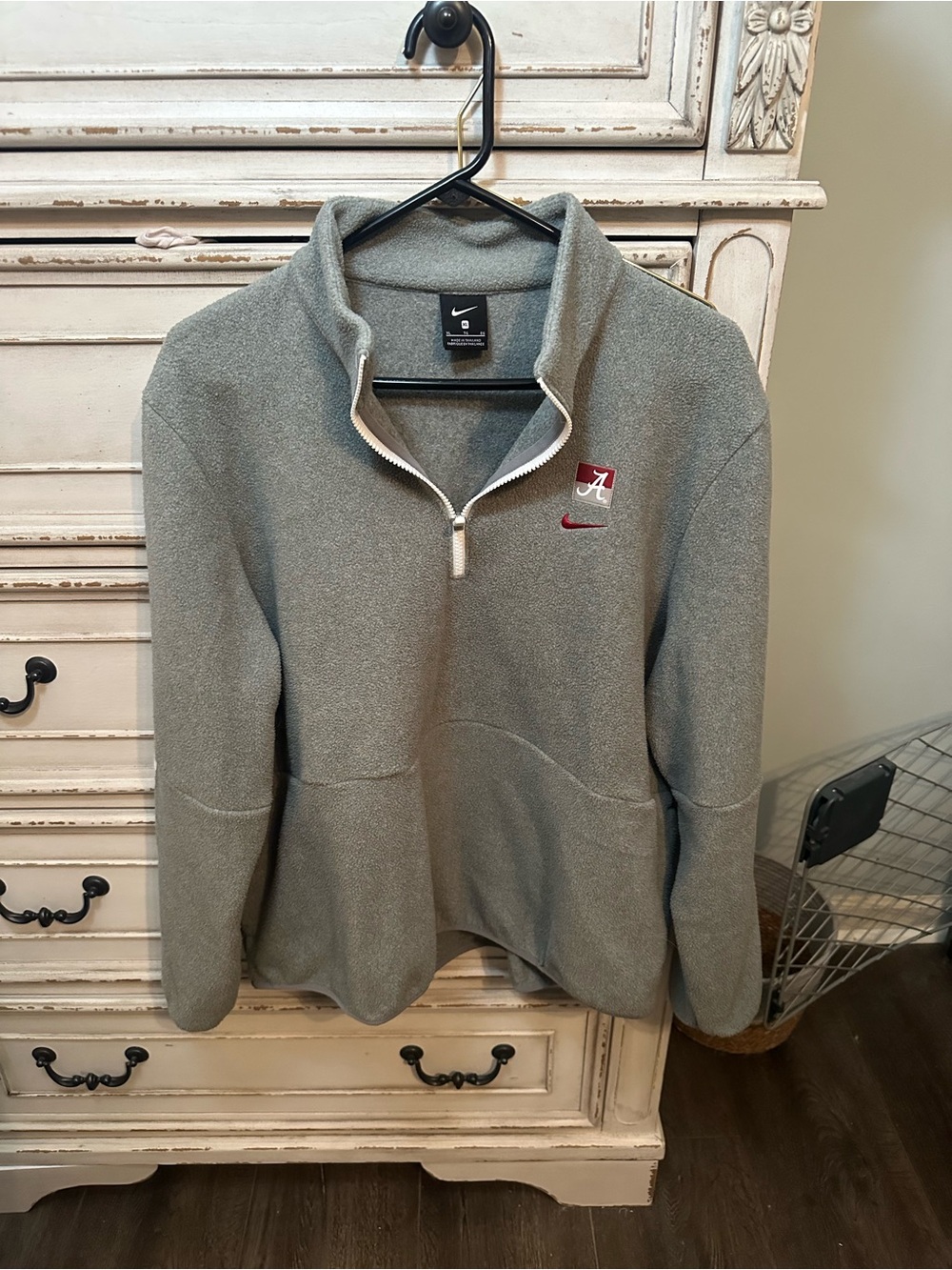 Nike Heather Gray Quarter-Zip Pullover with Alabama 'A'